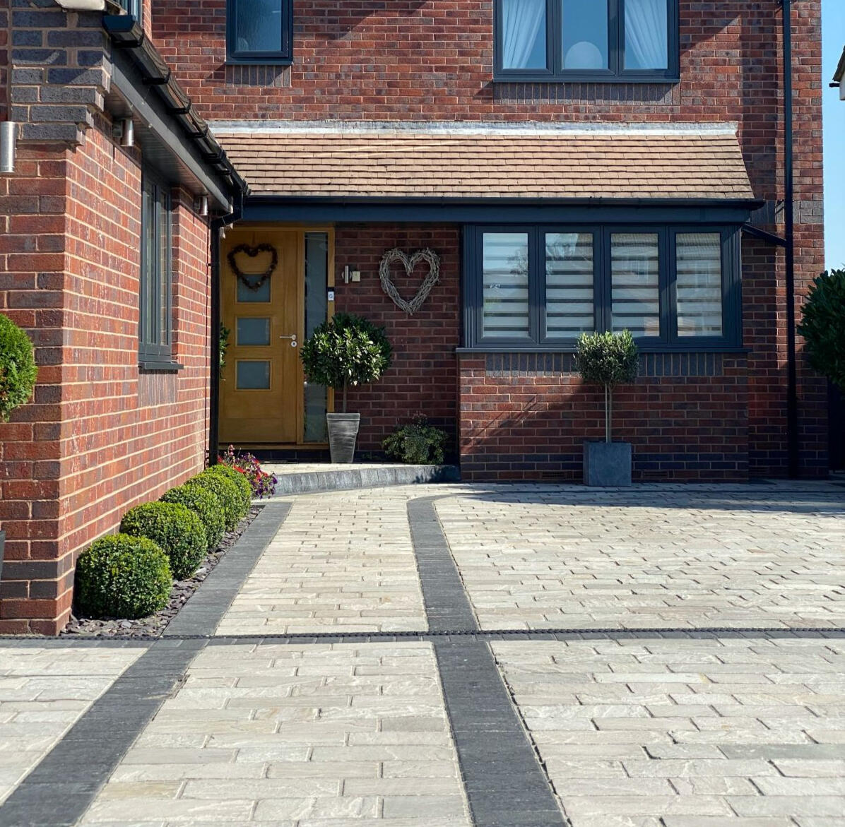block paved driveway block paved driveway outside a uk home